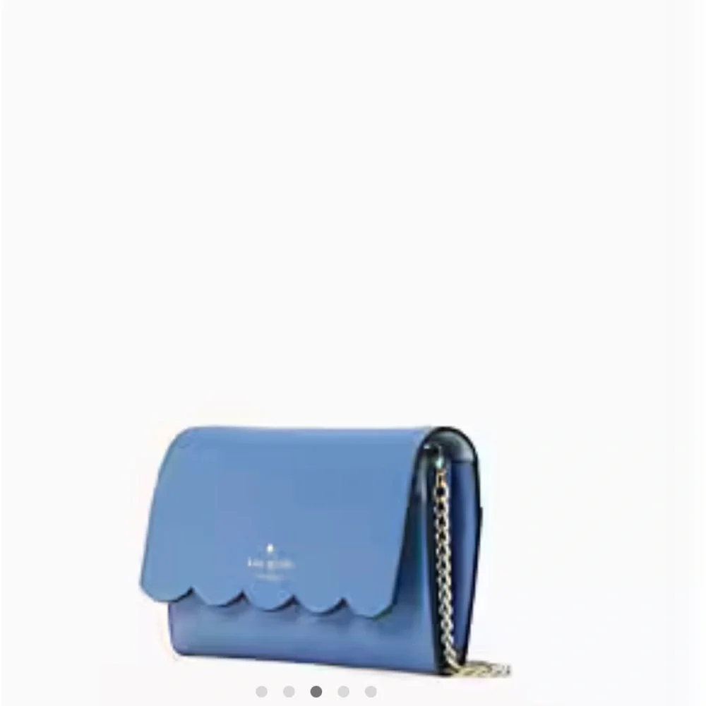 Kate Spade Gemma Cross Body Gold Chain Leather Fresh Blue NWT - Picture 5 of 12
